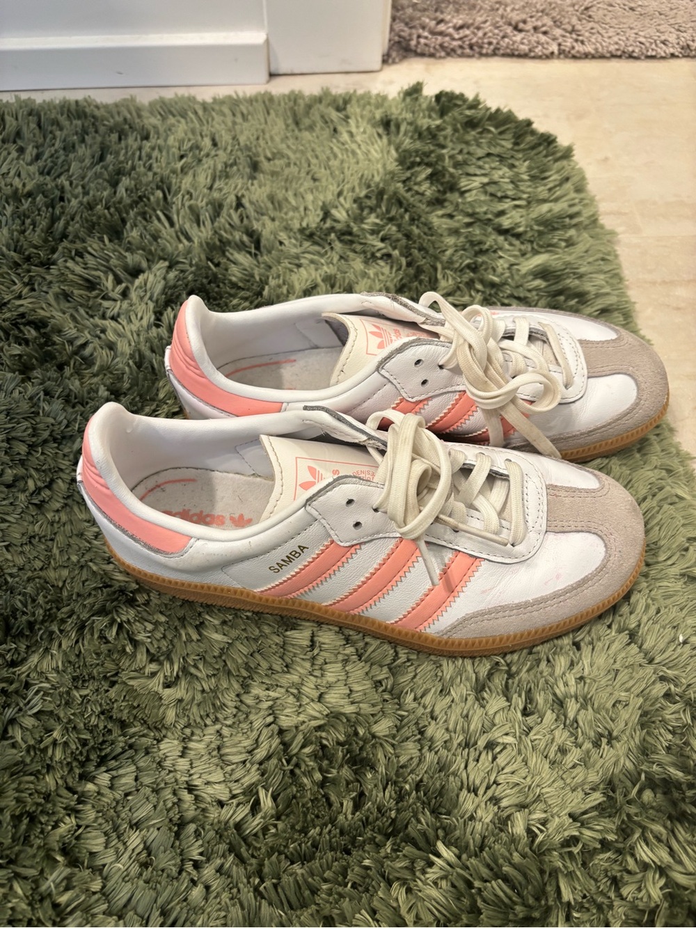 adidas Samba Women's White & Pink Leather Sneakers